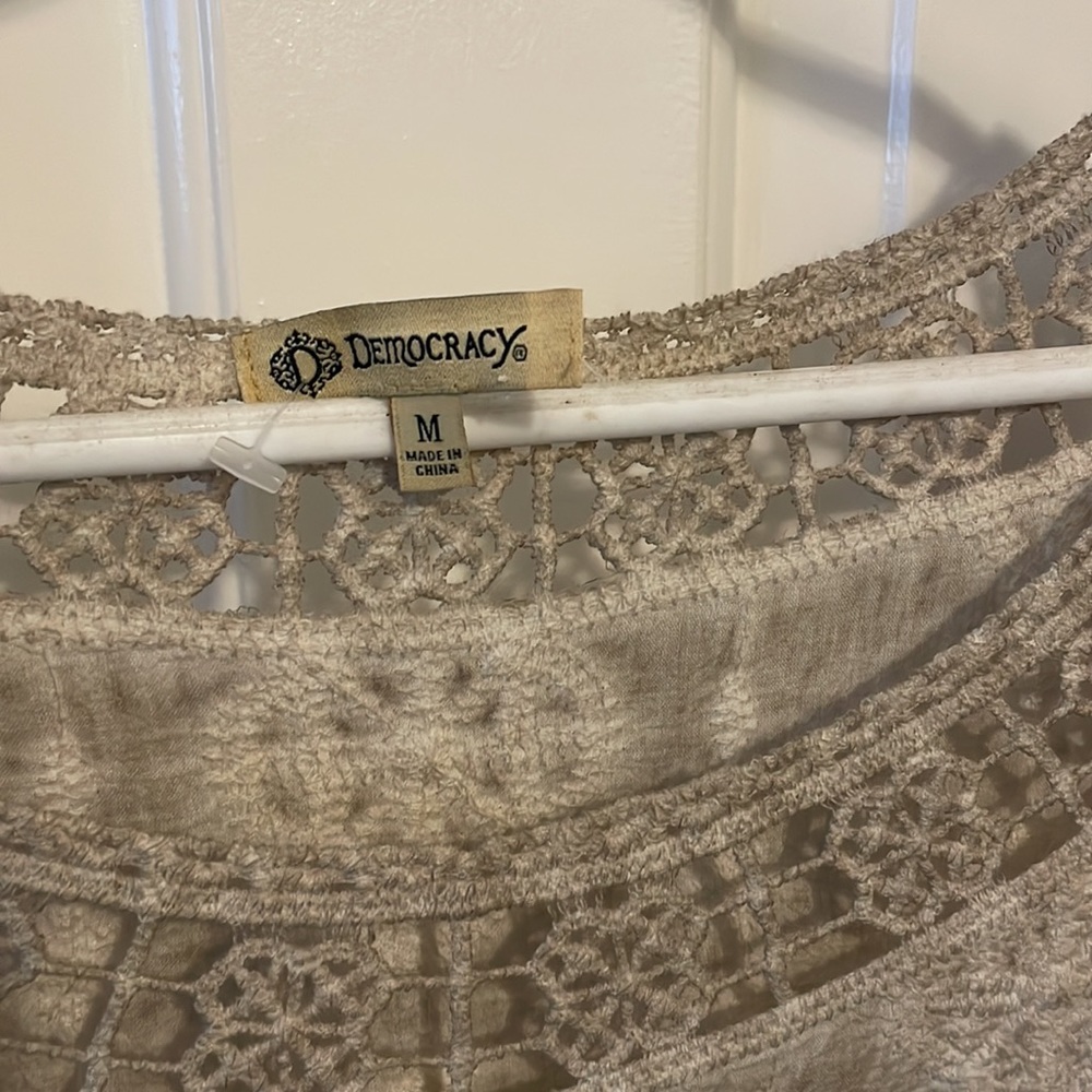 Democracy woven and crocheted beige top - Picture 3 of 6